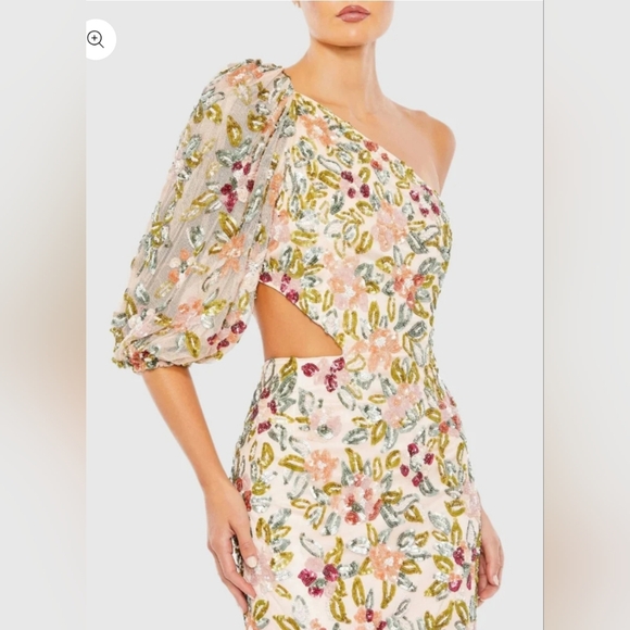 Mac Duggal One Shoulder Floral Embellished Gown SZ 8 NWT - Picture 2 of 15